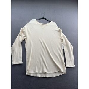 Baldwin Kansas City Thermal Shirt Mens XL Ivory Waffle Knit Raglan Made USA